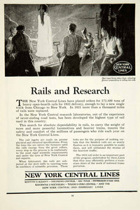 1922 Ad New York Central Lines Railroad Train Travel Vintage Steel Work YRR2