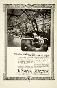 1922 Ad Western Electric Equipment Maker Factory Interior Telephone Cable YRR2