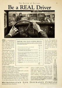 1932 Ad Metropolitan Life Insurance Company Car Driver Dashboard Steering Wheel