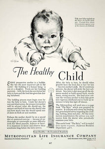 1936 Ad Metropolitan Life Insurance Company Baby Child Smile Tower Youth Image
