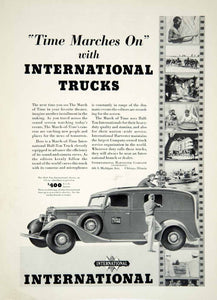 1936 Ad International Harvester Company Time Marches On Truck Advertising Image