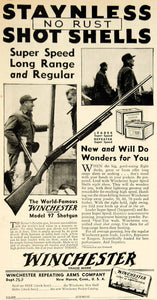 1934 Ad Winchester Repeating Arms Company Staynless Shot Shells Gun Weapon YSA1