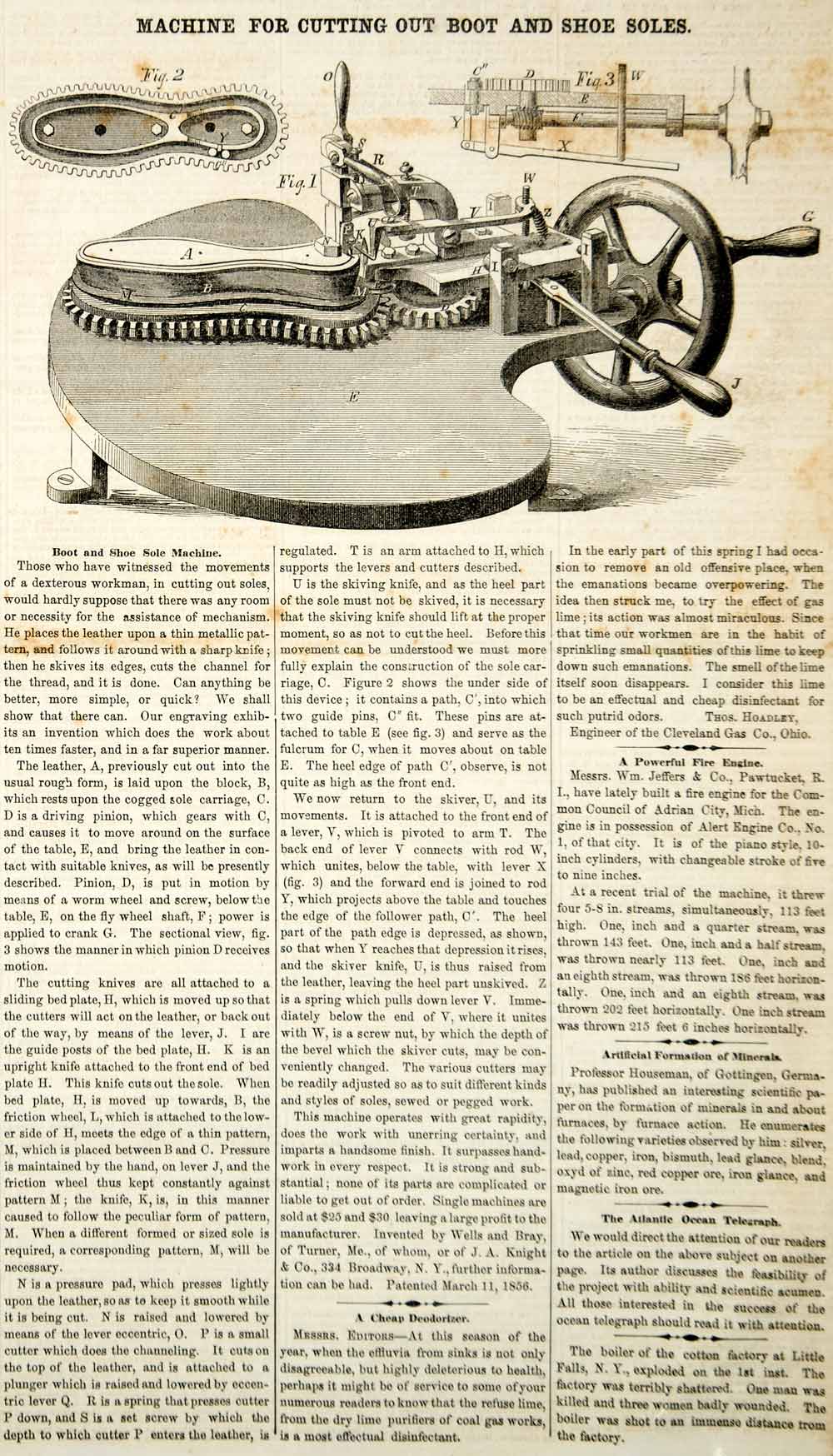 1856 Wood Engraving Shoemaking Shoe Machine Cobbler Tool Victorian Machine YSA2