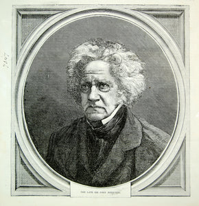 1871 Wood Engraving John Herschel Portrait Scientist Botanist Astronomer YSA3