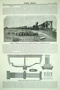 1871 Article Nicolai Railway Russian Railroad Wrought Iron Bridges Historic YSA3