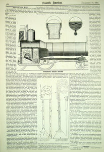 1871 Article F. A. Woodson Steam Boiler Coal Burning Machinery Invention YSA3