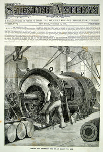 1875 Article Gun Manufacture Boring Trunnion Coil 80 ton Artillery Weapon YSA4