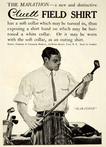 1909 Ad Cluett Peabody Marathon Mens Dress Shirt Clothing Golf Art Deco YSC1