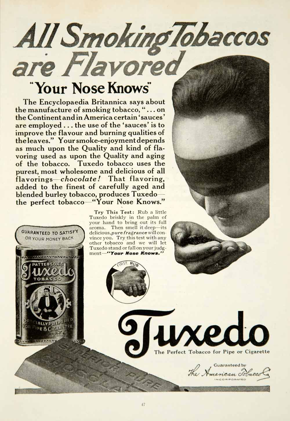 nose tobacco 1919 Ad American Tobacco Patterson Tuxedo Smoking Pipe Cigarette Nose –  Period Paper Historic Art LLC