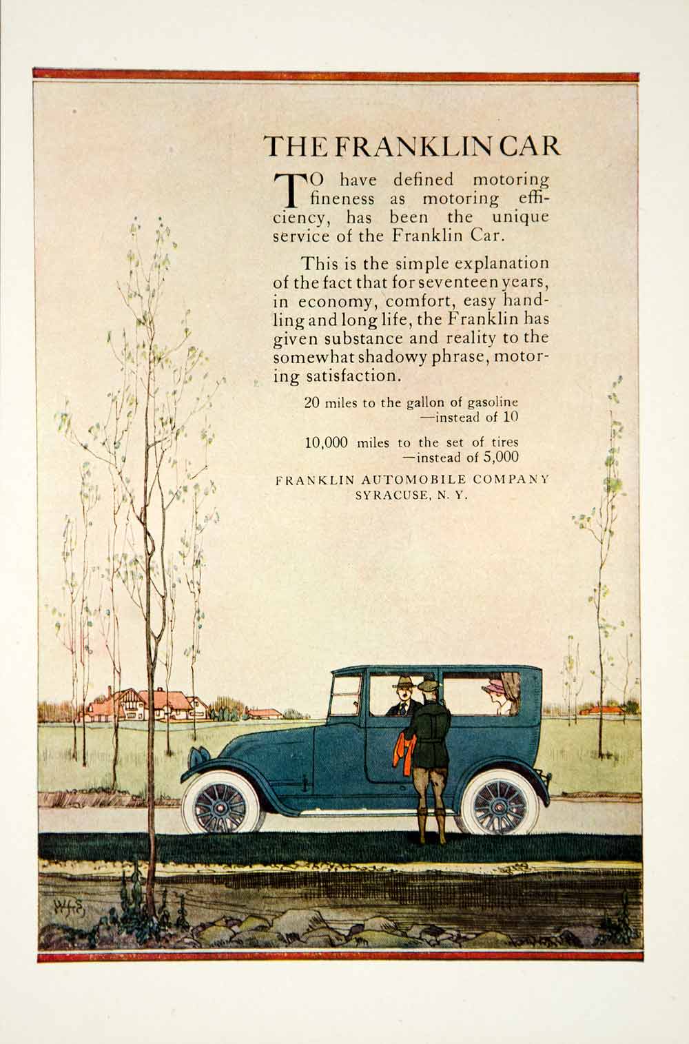 1919 Ad Franklin Series 9 Roadster Automobile Car Brass Era Art Nouveau YSC1