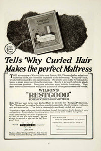 1919 Ad Wilson Restgood Curled Hair Mattress Bed Household Medical Quackery YSC1