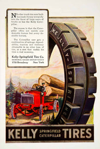 1921 Ad Kelly-Springfield Caterpillar Tractor Truck Tires Car Automobile YSC1
