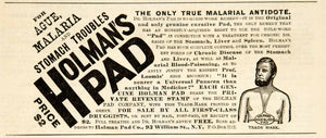 1922 Ad Holman Pad Malaria Medical Quackery Health Doctor Physician Humor YSC1