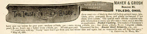 1922 Ad Maher Grosh Trusty Shaving Razor Health Beauty Hygiene A Griffith YSC1