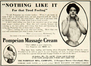 1909 Ad Pompeian Massage Cream Health Beauty Edwardian Era Cosmetic Makeup YSC1