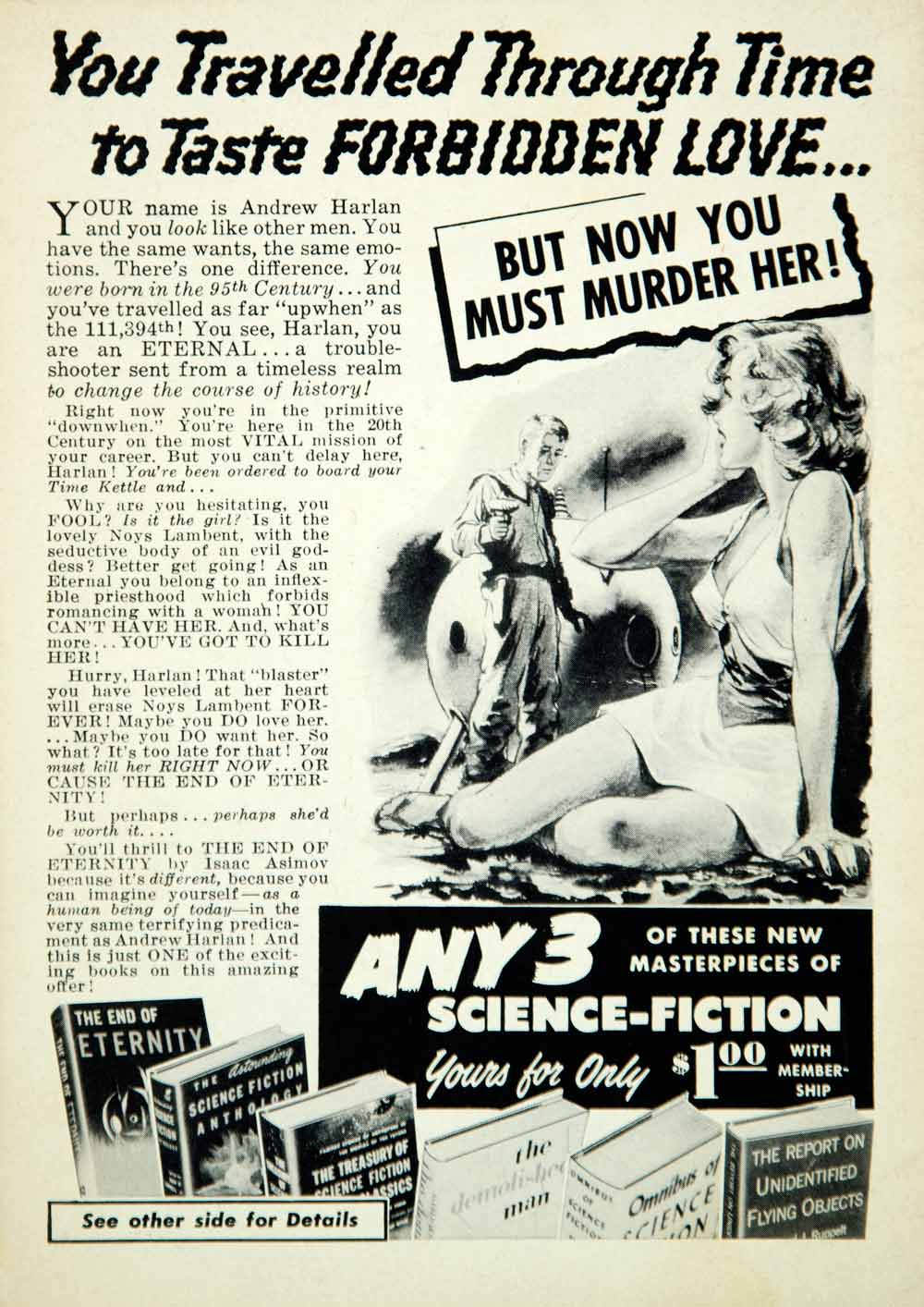 1957 Ad Science Fiction Book Club Garden City NY End Eternity Isaac Asimov YSFC2