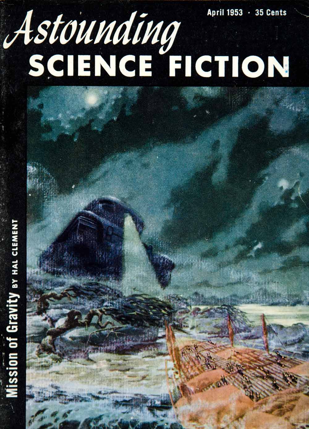 1953 Cover Astounding Science Fiction Art Richard Van Dongen Hal Clement YSFC3