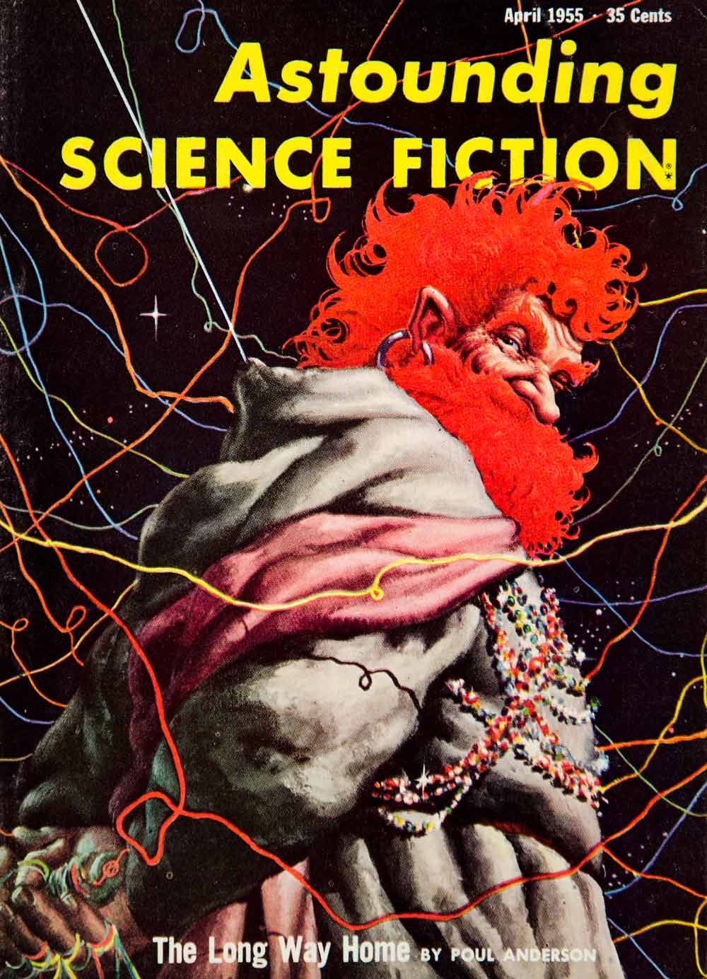 1955 Cover Astounding Science Fiction Art Frank Kelly Freas Poul Anderson YSFC3
