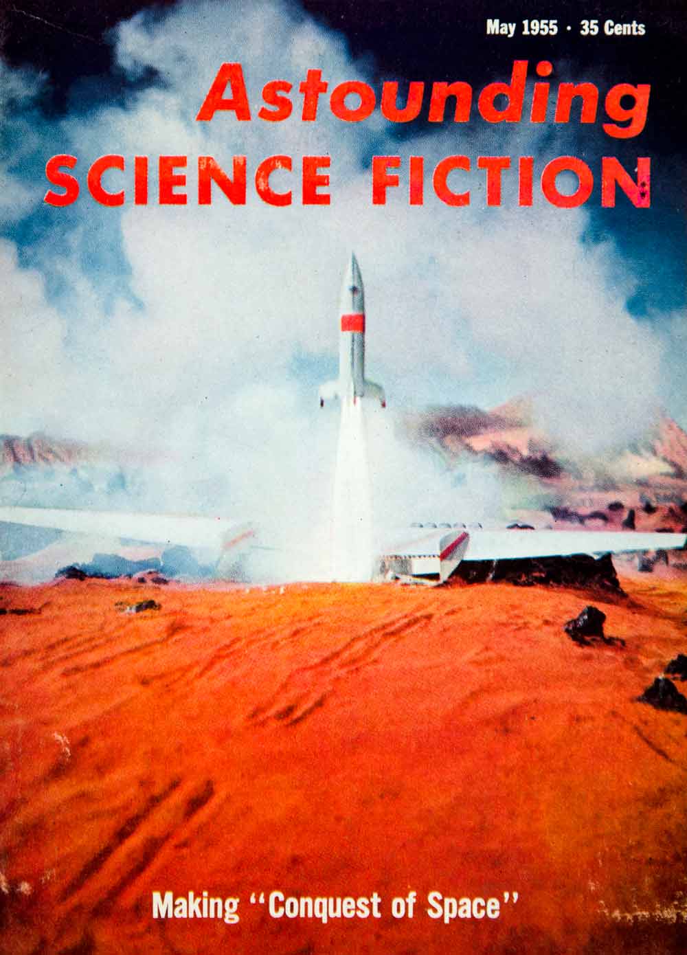 1955 Cover Astounding Science Fiction Paramount Pictures Conquest Space YSFC3
