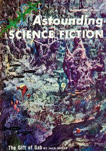 1955 Cover Astounding Science Fiction Art Frank Kelly Freas Ocean Fish YSFC3