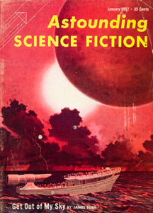 1957 Cover Astounding Science Fiction Art Richard Van Dongen James Blish YSFC3