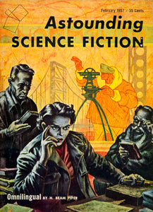 1957 Cover Astounding Science Fiction Art Frank Kelly Freas Henry Beam YSFC3