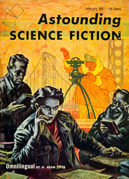 1957 Cover Astounding Science Fiction Art Frank Kelly Freas Henry