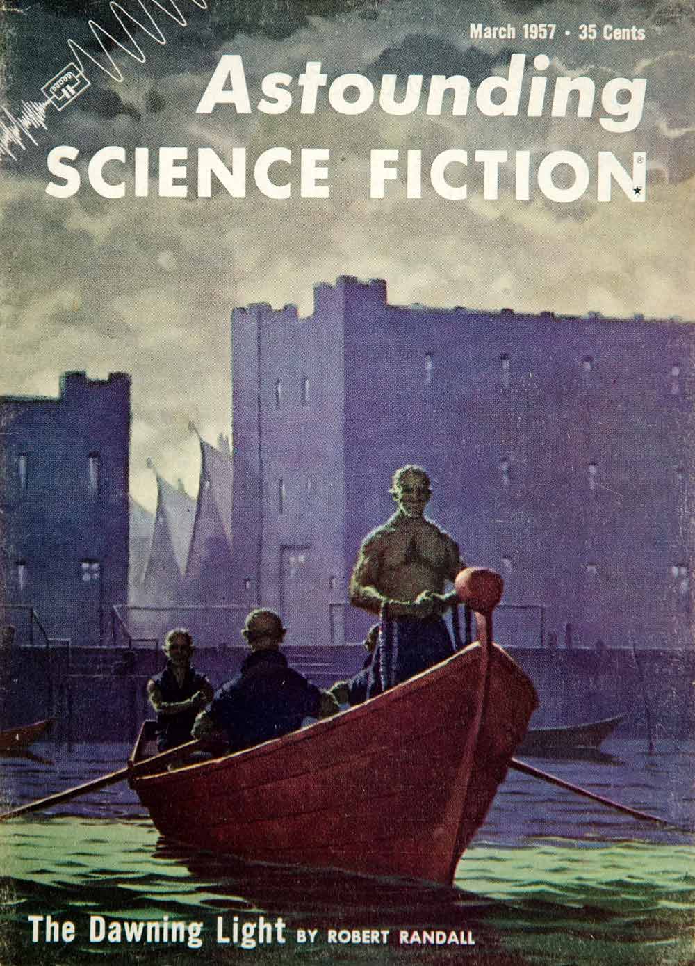 1957 Cover Astounding Science Fiction Art Richard Van Dongen Robert YSFC3