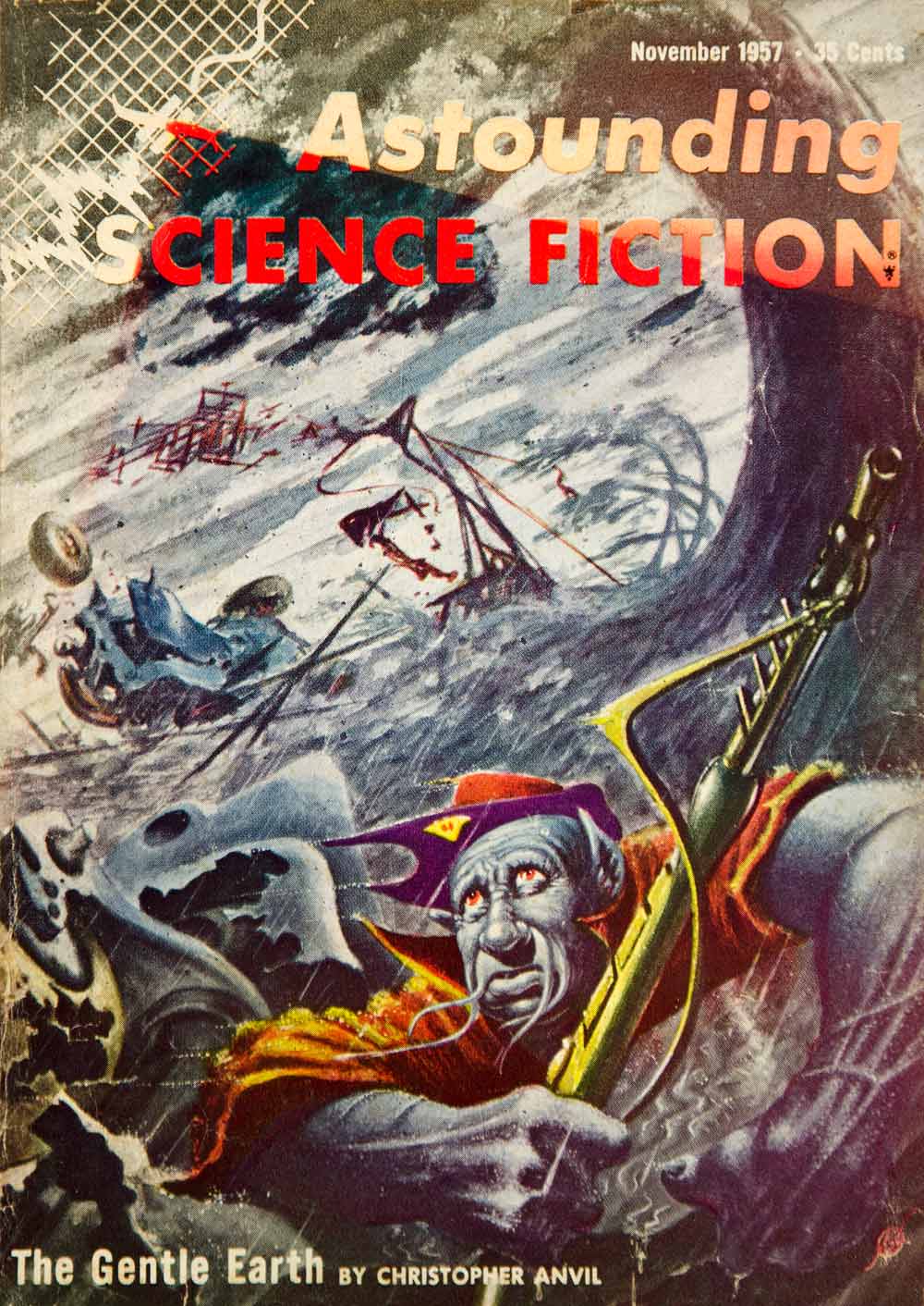 1957 Cover Astounding Science Fiction Art Frank Kelly Freas Christopher YSFC3