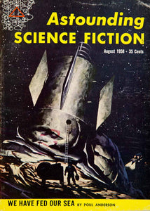 1958 Cover Astounding Science Fiction Art Richard Van Dongen Poul Anderson YSFC3