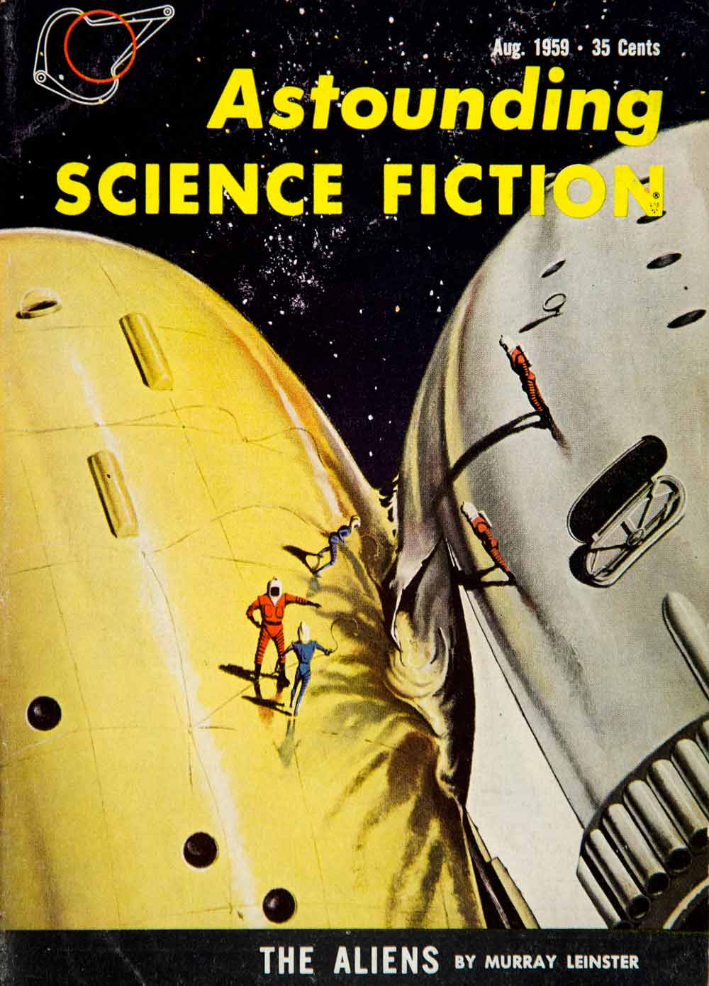 1959 Cover Astounding Science Fiction Richard Van Dongen Aliens Murray YSFC3