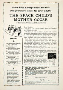 1958 Ad Simon Schuster 630 Fifth Ave NY Space Childs Mother Goose Marian YSFC3