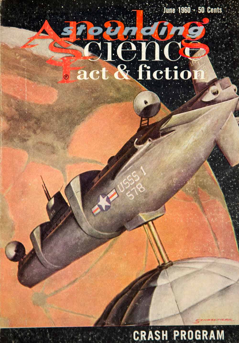1960 Cover Astounding Analog Science Fact Fiction Art John Schoenherr YSFC4