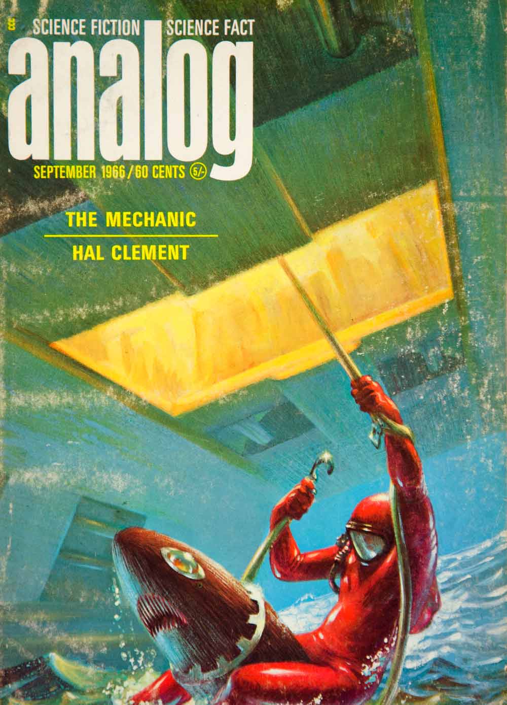 1966 Cover Analog Science Fiction Fact Art Frank Kelly Freas Hal Clement YSFC4