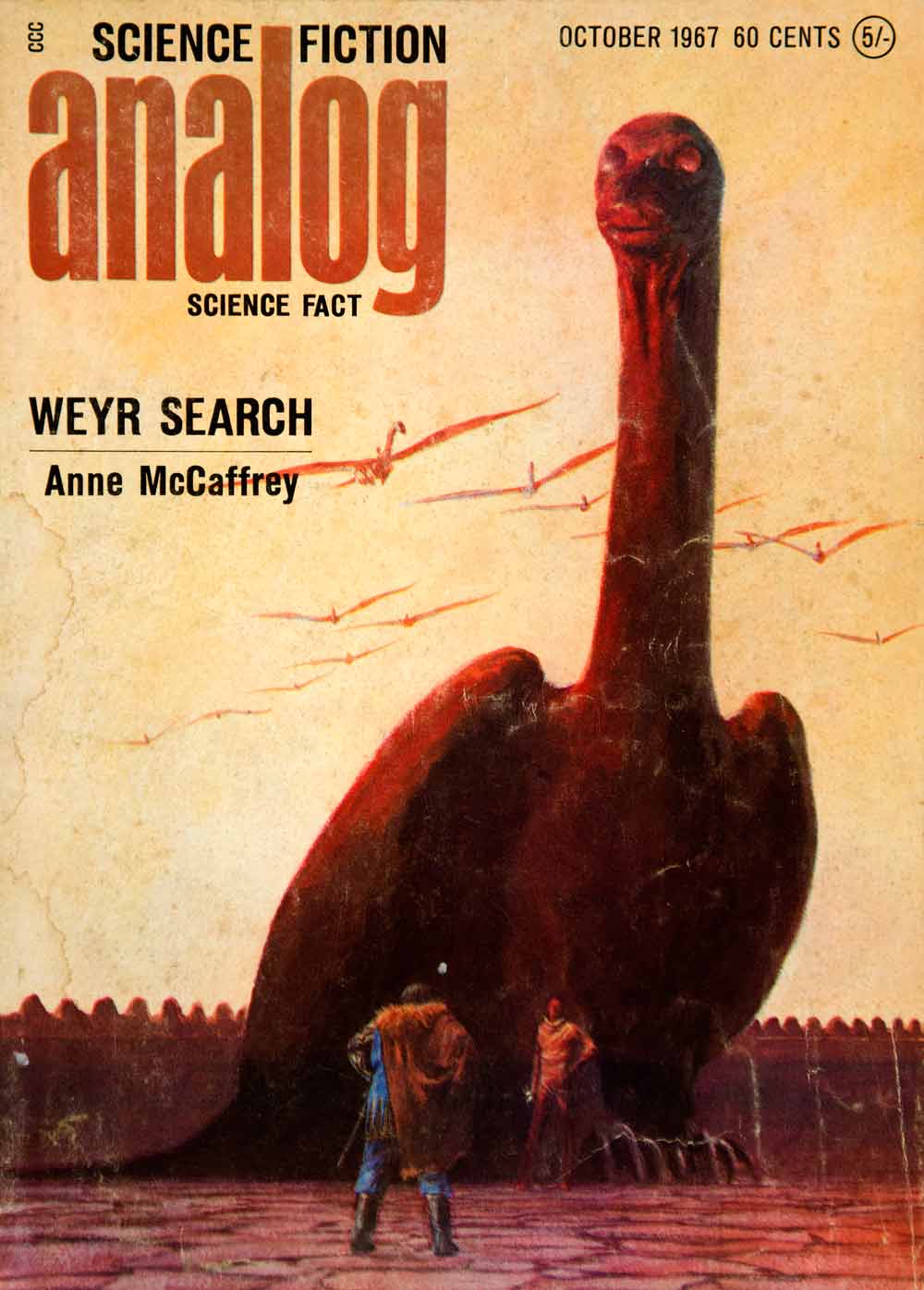 1967 Cover Analog Science Fiction Fact Art John Schoenherr Weyr Anne YSFC4