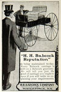 1903 Ad Vintage H. H. Babcock Carriage Men Horse-Drawn Buggy Watertown NY YSM2