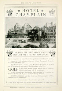 1903 Ad Vintage Hotel Champlain Bluff Point Plattsburgh Adirondacks Resort YSM2