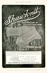 1903 Ad Shawknit Cobweb Gauze Half Hose Men Hosiery Shaw Stocking Lowell MA YSM2