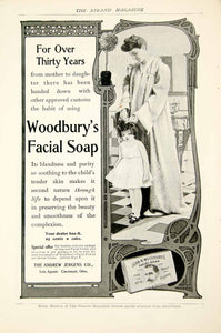 1903 Ad Vintage Woodbury's Facial Soap Face Mother Daughter Andrew Jergens YSM2