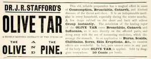 1880 Ad Dr. J. R. Stafford's Olive Tar Medical Quackery Potion Consumption YSN1