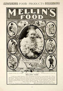 1900 Ad Mellin's Food Infant Baby Bert M LaSuer 229 Lansing Street Utica NY YSN2