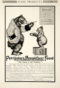 1900 Ad Vintage Pettijohn's Breakfast Food Wheat Cereal Bear Cub Trademark YSN2