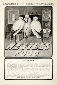 1901 Ad Vintage Nestles Food Infant Baby Diet Nutrition Storks Henri Nestle YSN2