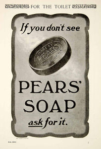 1902 Ad Vintage Pears' Soap Toilet Skin Care Complexion Bar Beauty Health YSN2