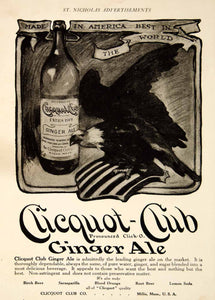 1909 Ad Clicquot Club Ginger Ale Bald Eagle Bird Soda Soft Drink Millis MA YSN2