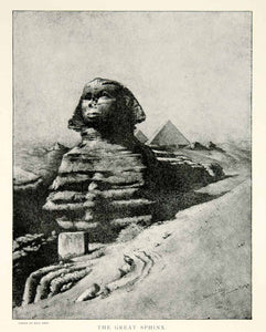 1900 Print Great Sphinx Pyramids Ancient Egypt Giza Eric Pape Archeology YSN2