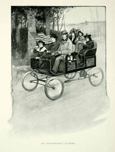 1900 Print Antique Automobile Car Horseless Carriage George A. Williams Art YSN2
