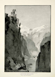1900 Print Rocky Mountain Bighorn Sheep Robert Bruce Horsfall Art Drawing YSN2