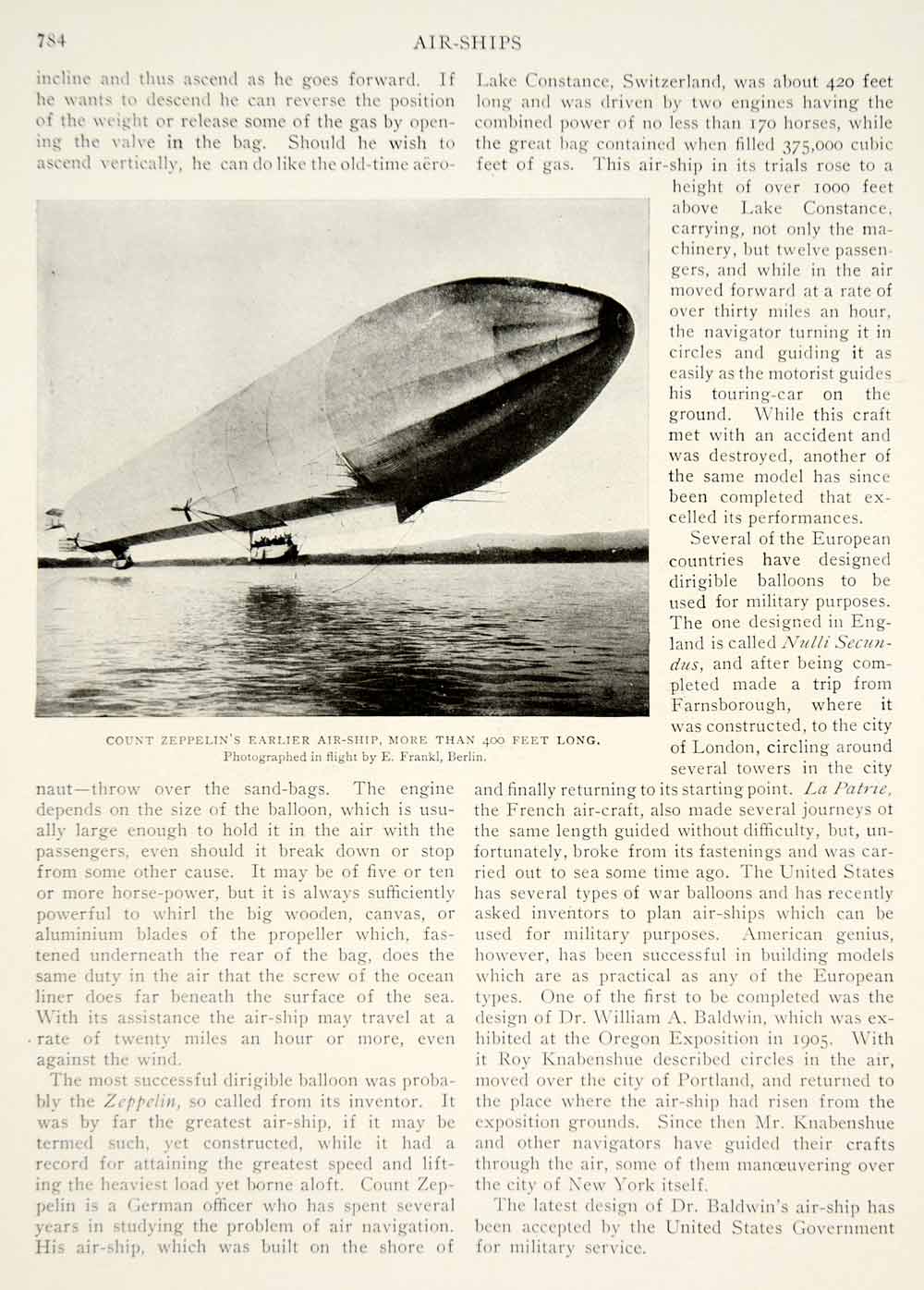 1909 Article Airships Dirigibles Count Zeppelin Day Allen Willey Historic YSN2