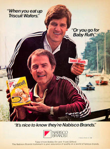 1982 Ad Nabisco Brands Food Baby Ruth Triscuit Bobby Orr Frank Gifford YSP3